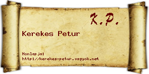Kerekes Petur névjegykártya